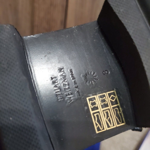 Stuart Weitzman Black Patent Leather Combat & Moto Boots - Picture 3 of 6